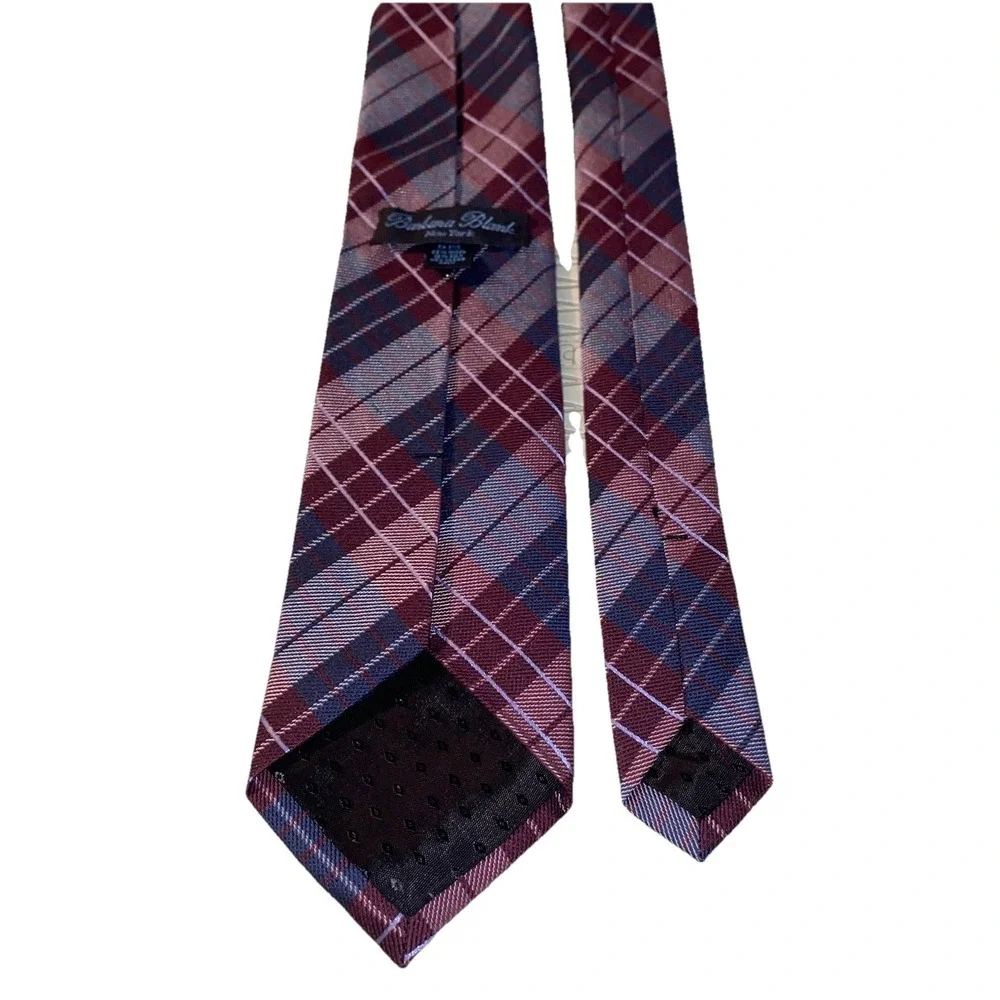 Barbara Blank Men's Maroon & Navy Blue 85% Wool, 15% Silk Neck‎ Tie 58